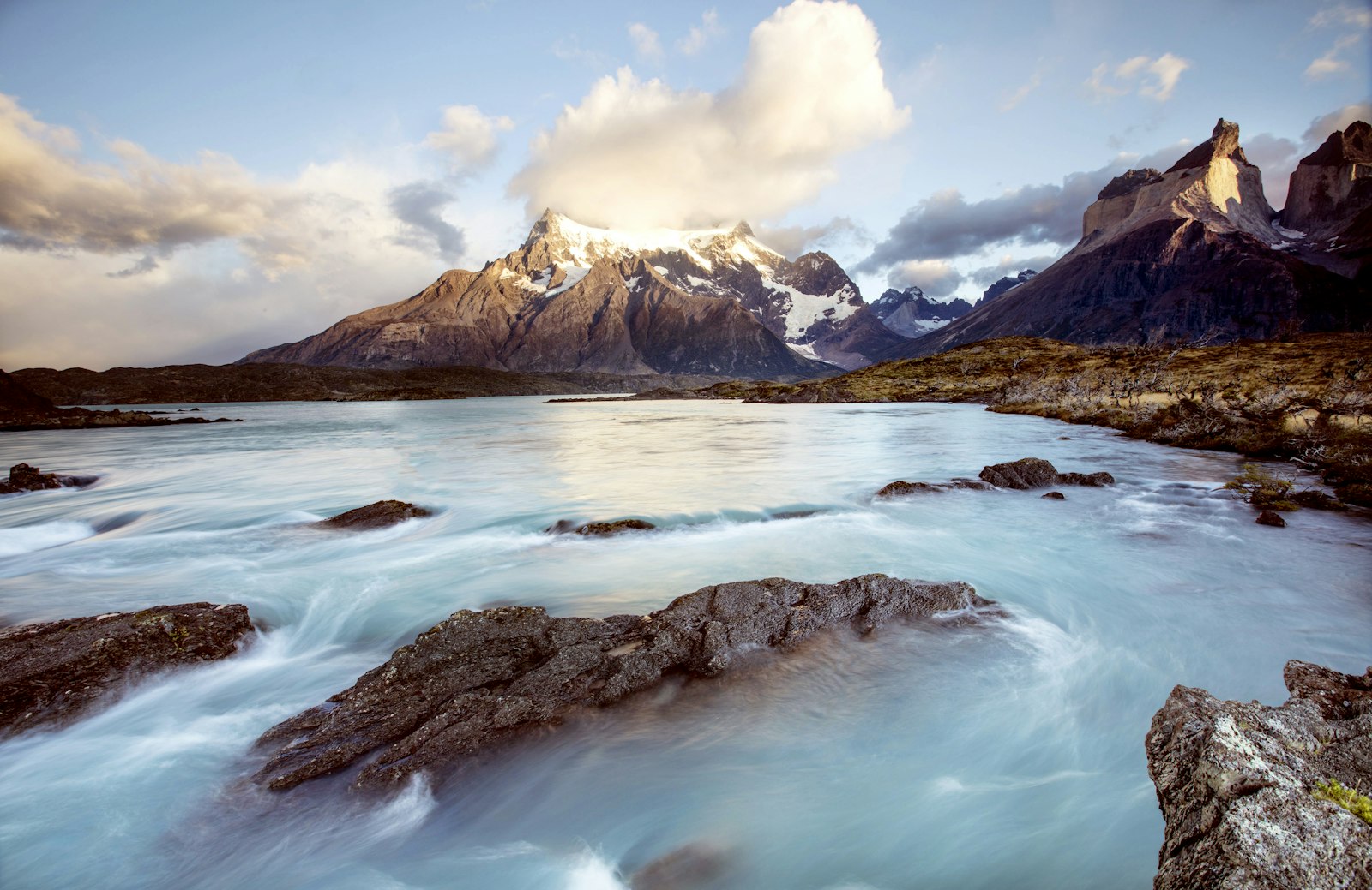 Cool Patagonian lake among mountains
