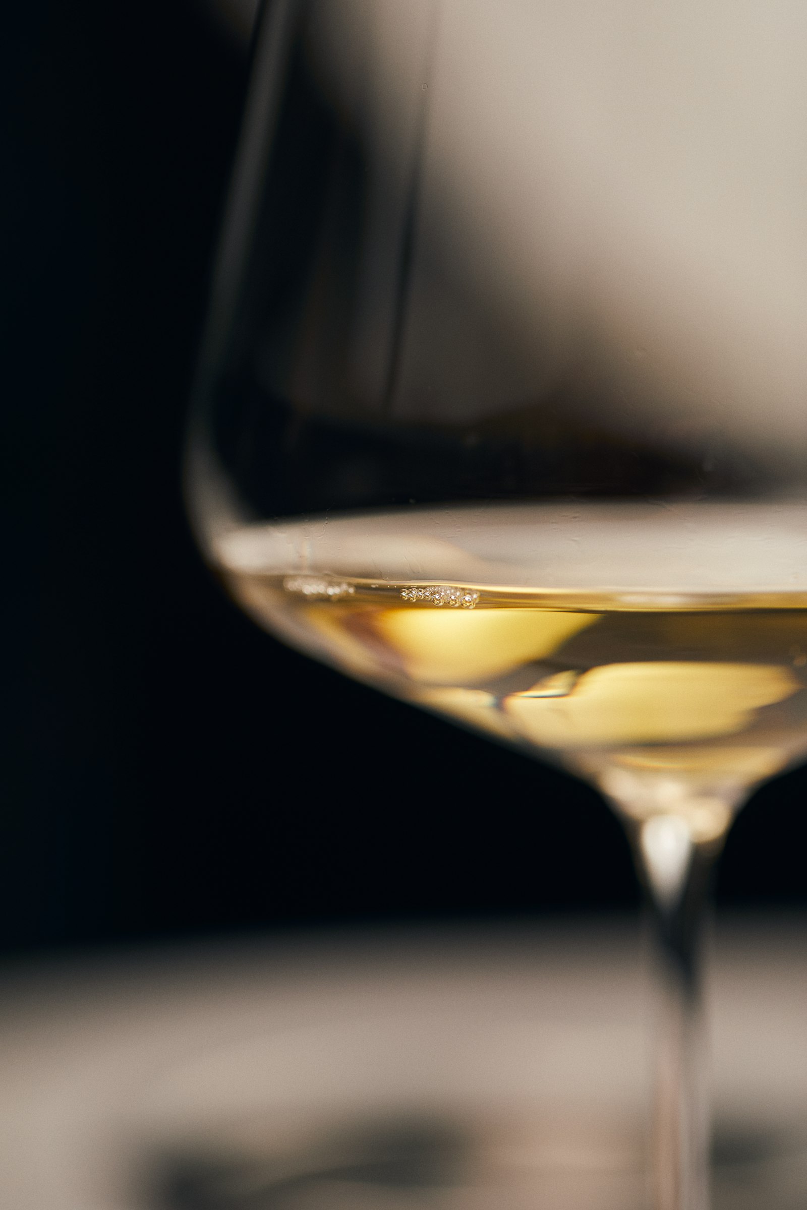 A glass of crisp white wine