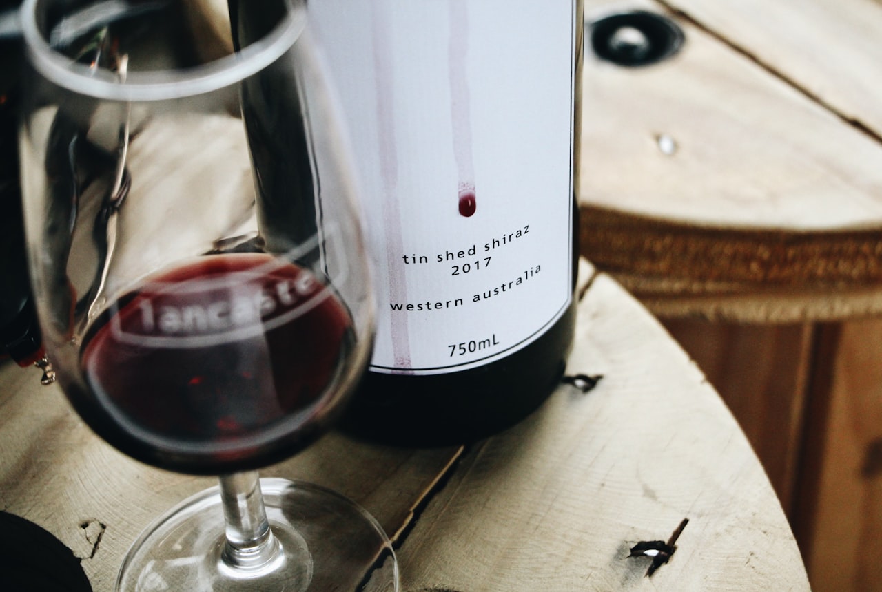 A glass of very dark, inky red Tannat